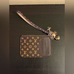 Vivienne Doll Brown Mono Card Holder Wristlet